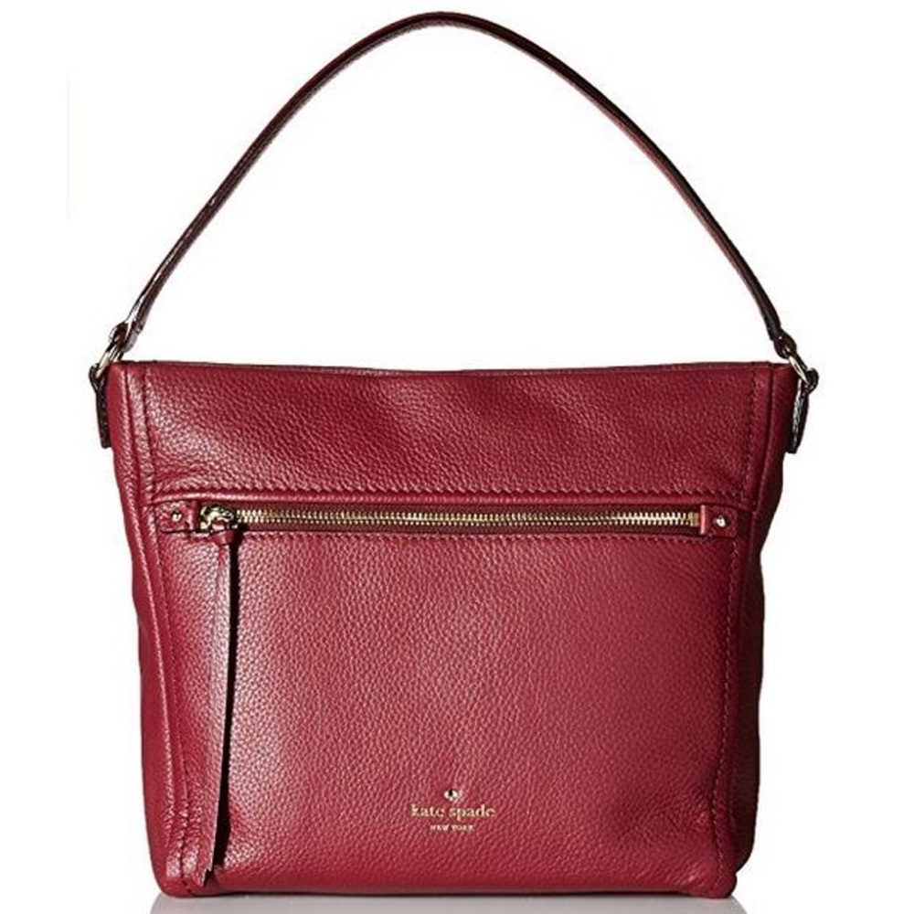 Kate Spade Cobble Hill Teagan Leather Hobo Bag in Merlot - Picture 16 of 16